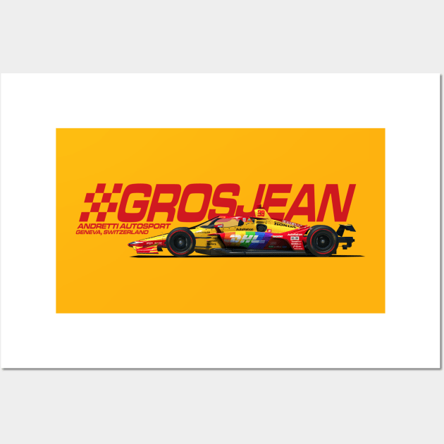 Romain Grosjean Indy 2022 (red) Wall Art by Sway Bar Designs